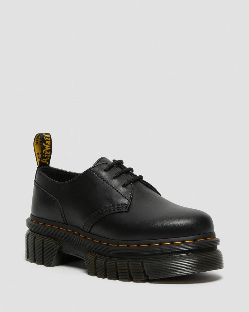 Dr Martens Audrick Nappa Leren Platform Schoenen Heren Zwart | NL 192EBC